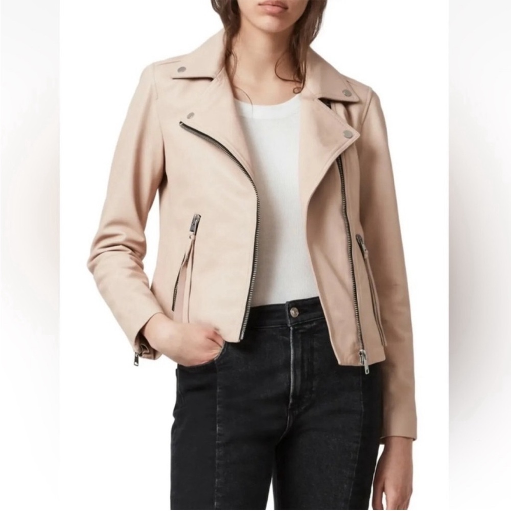 All Saints Dalby Leather Biker Jacket EUC